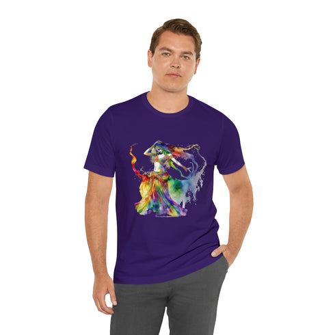 Rainbow Belly Dancer in Motion - Short Sleeve Tee
